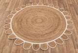 Natural Scalloped With Border Jute Rugs