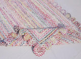 White Hand Woven Scalloped Cotton Rugs Washable  Best Gift For Home Decor