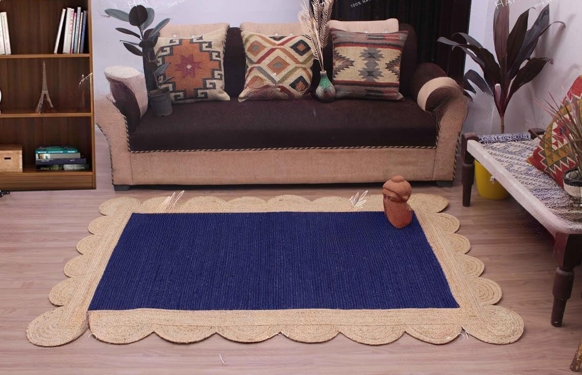 Scalloped Unique Area rugs for living room