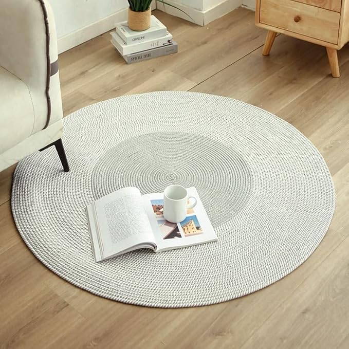 Hand Woven Round Area Rugs Living Room Bedroom Study Computer Chair