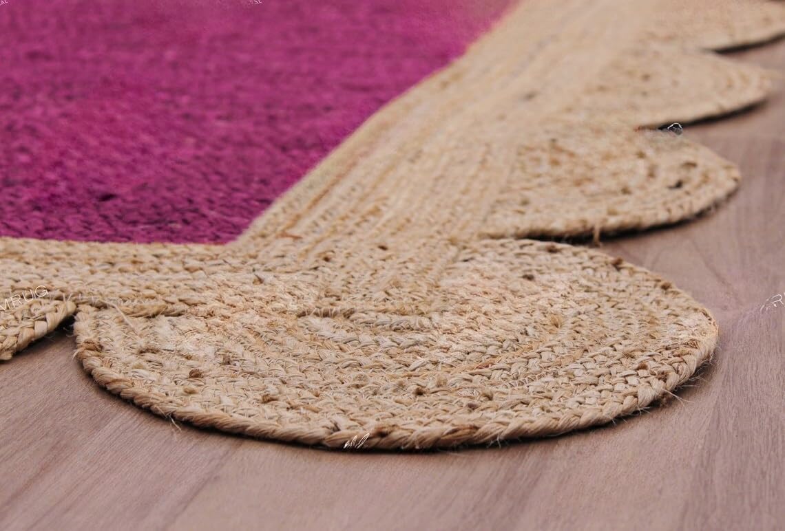 Scalloped Unique Area rugs for living room