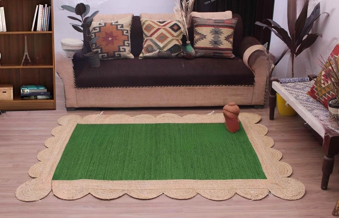Scalloped Unique Area rugs for living room