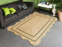 Natural Jute Scalloped Rug – Handmade Braided Rug with Boho Design