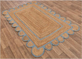 Natural Scalloped With Border Jute Rugs