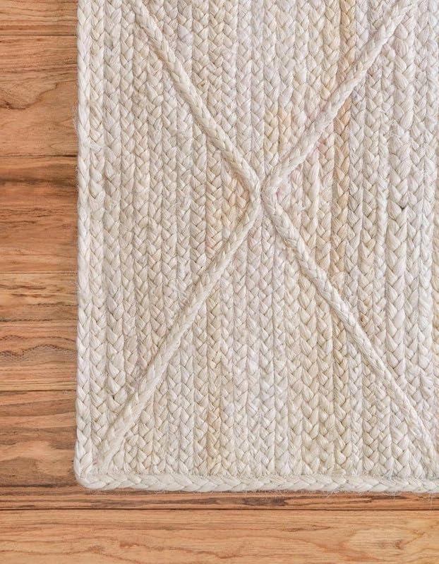 Natural Jute Hand Braided Bohemian Jute Colorful Area Rugs
