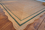 Natural Jute Scalloped Rug – Handmade Braided Rug with Boho Design