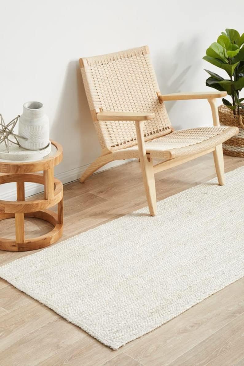Natural door mat White jute braided