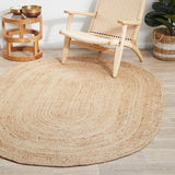 Braided Jute Beige with Design Border Bohemian  Natural Jute Rugs