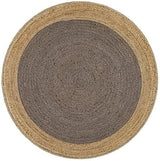 Grey with Beige Border Natural Fiber Rugs