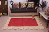 Scalloped Unique Area rugs for living room