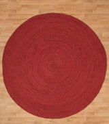 Natural Jute Hand Braided Bohemian Red Jute Rug For Living Room