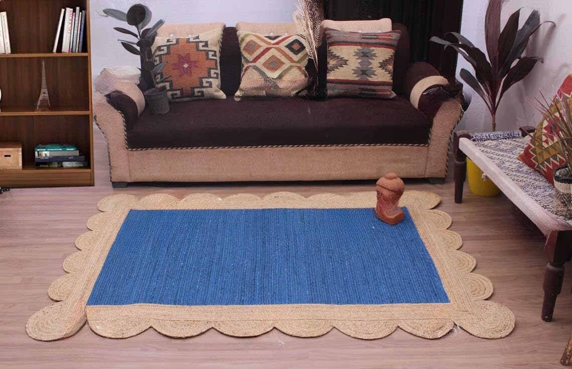 Scalloped Unique Area rugs for living room