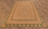 Natural Scalloped With Border Jute Rugs