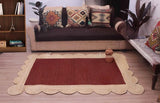 Scalloped Unique Area rugs for living room