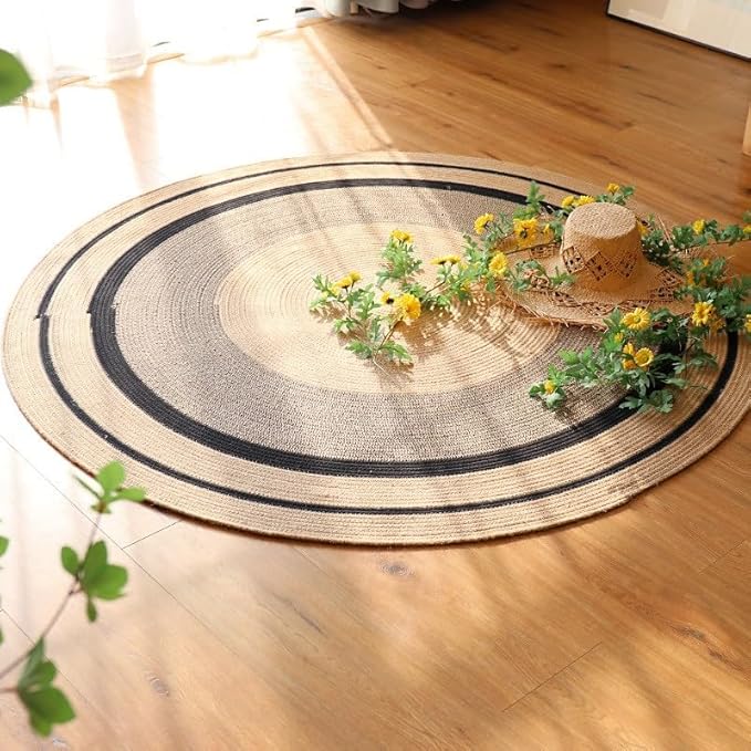 Hand Woven Round Area Rugs Living Room Bedroom Study Computer Chair