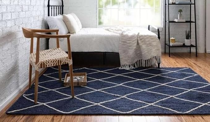 Natural Jute Hand Braided Bohemian Jute Colorful Area Rugs