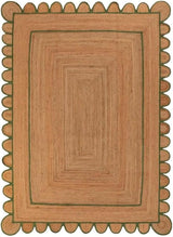Natural Scalloped With Border Jute Rugs