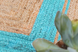 Bohemian scalloped rug Unique Design Natural Jute Area Rug