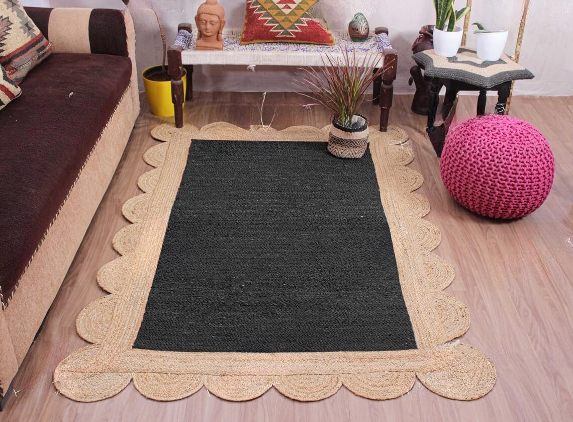 Scalloped Unique Area rugs for living room