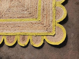 Natural Scalloped With Border Jute Rugs