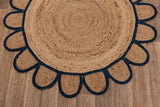 Natural Scalloped With Border Jute Rugs