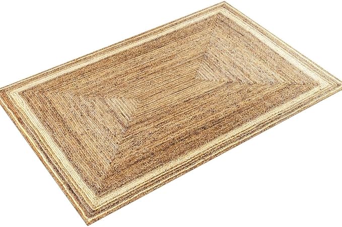 Eco-Friendly Handwoven Jute Rug – Braided Natural Carpet for Home Décor