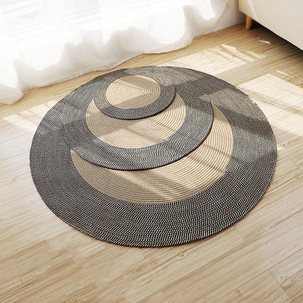 Hand Woven Round Area Rugs Living Room Bedroom Study Computer Chair