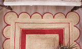 Bohemian scalloped rug Unique Design Natural Jute Area Rug