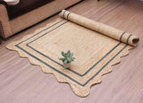 Bohemian Scalloped Jute Rug – Unique Design Natural Fiber Area Rug