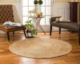 Braided Jute Beige with Design Border Bohemian  Natural Jute Rugs