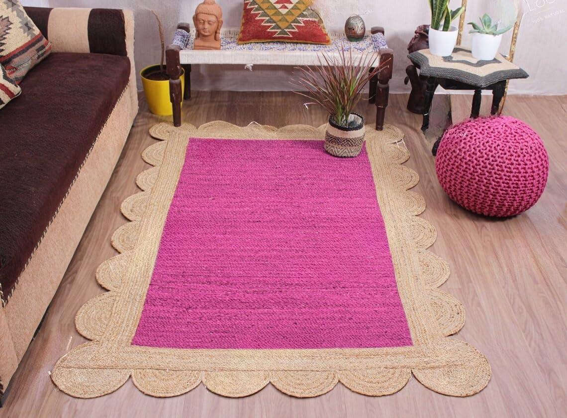 Scalloped Unique Area rugs for living room