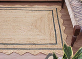 Unique Design with Bohemian Natural Fiber Scalloped Jute Rug