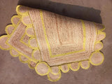 Natural Scalloped With Border Jute Rugs