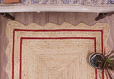 Bohemian Scalloped Jute Rug – Unique Design Natural Fiber Area Rug