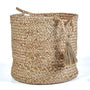 Handwowen Jute Planter Pots/Storage Basket with Handle, Multi-Purpose Storage Bag