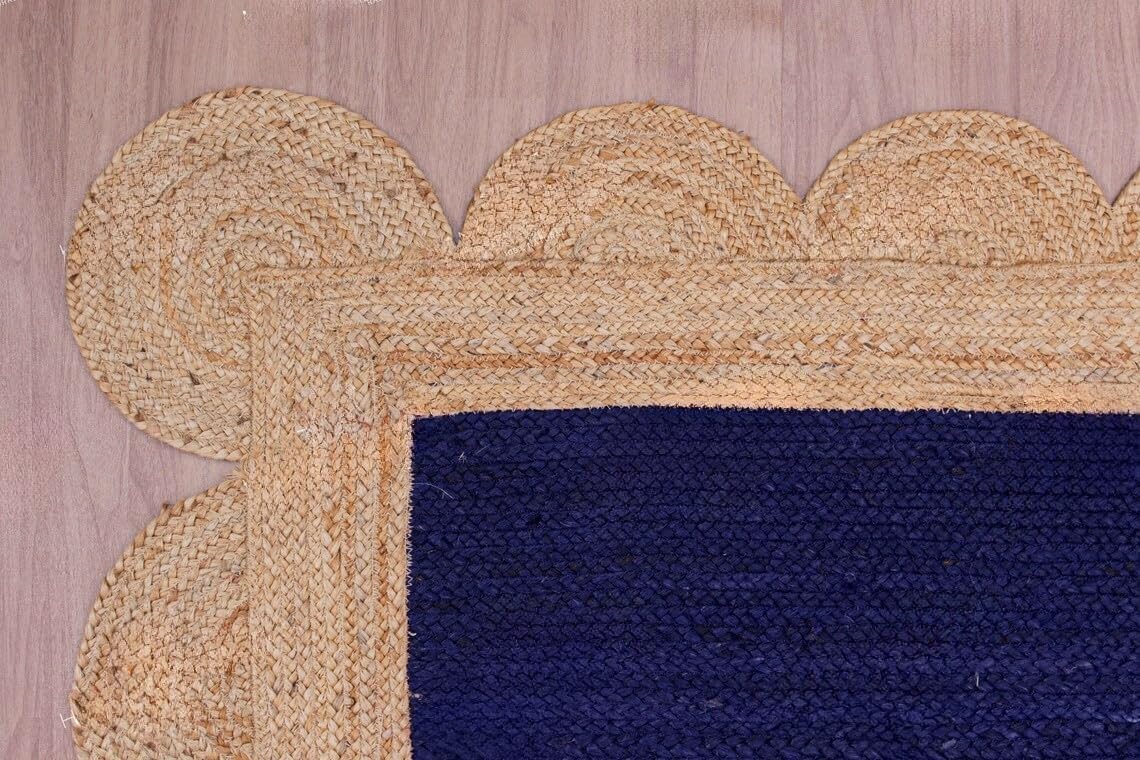 Scalloped Unique Area rugs for living room