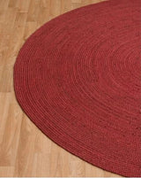 Natural Jute Hand Braided Bohemian Red Jute Rug For Living Room