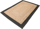 Black Border Bohemian Jute Rug Home Decor