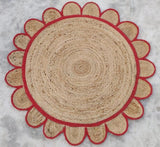 Natural Scalloped With Border Jute Rugs