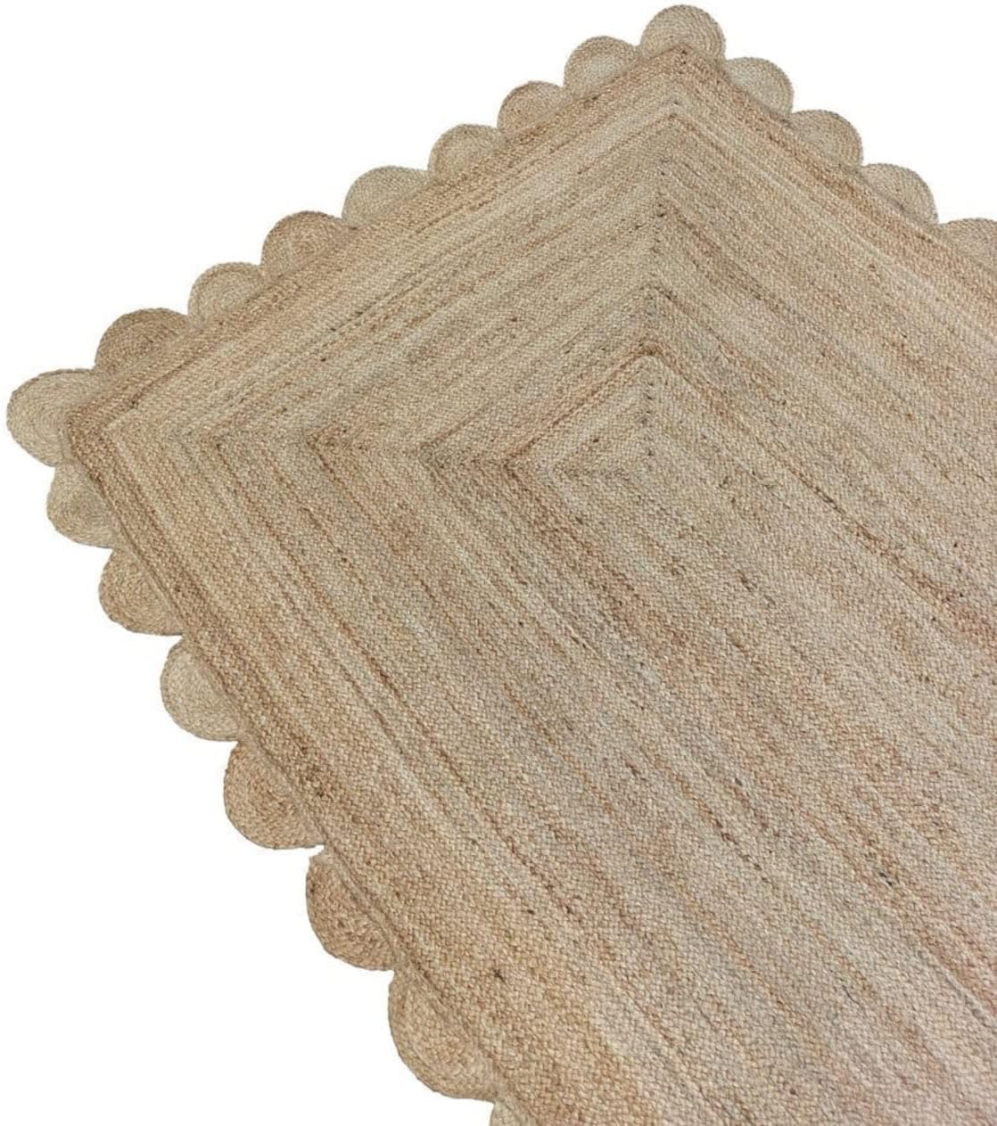 Scallop Boho Decor Handmade Natural Jute Rugs