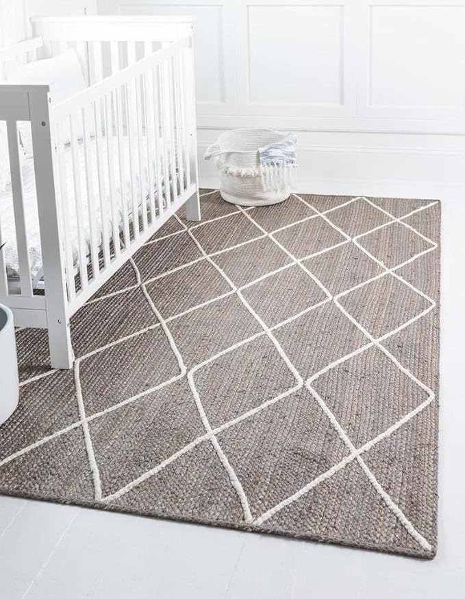 Natural Jute Hand Braided Bohemian Jute Colorful Area Rugs