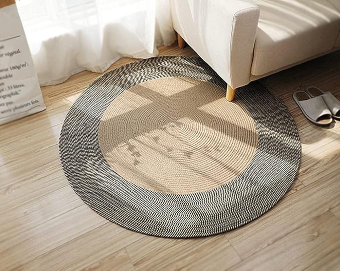 Hand Woven Round Area Rugs Living Room Bedroom Study Computer Chair