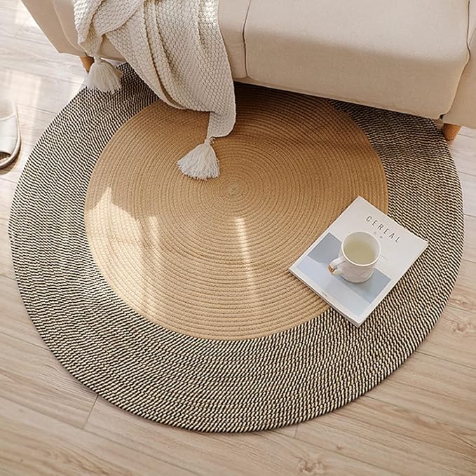 Hand Woven Round Area Rugs Living Room Bedroom Study Computer Chair