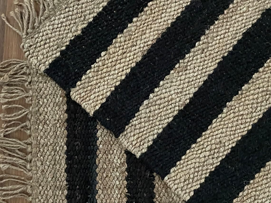 Set of 2 Pics  100% Hemp Handmade for Door Mat, Balcony, Bath, Kitchen, Gift, Indian Traditional Hemp Rugs