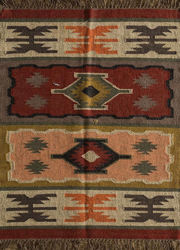 Kilim Area Rug,Red Nectar Color Hand Woven Modern Style Jute  Dhurrie Rugs