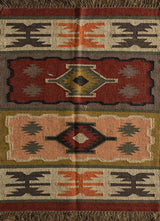 Kilim Area Rug,Red Nectar Color Hand Woven Modern Style Jute  Dhurrie Rugs