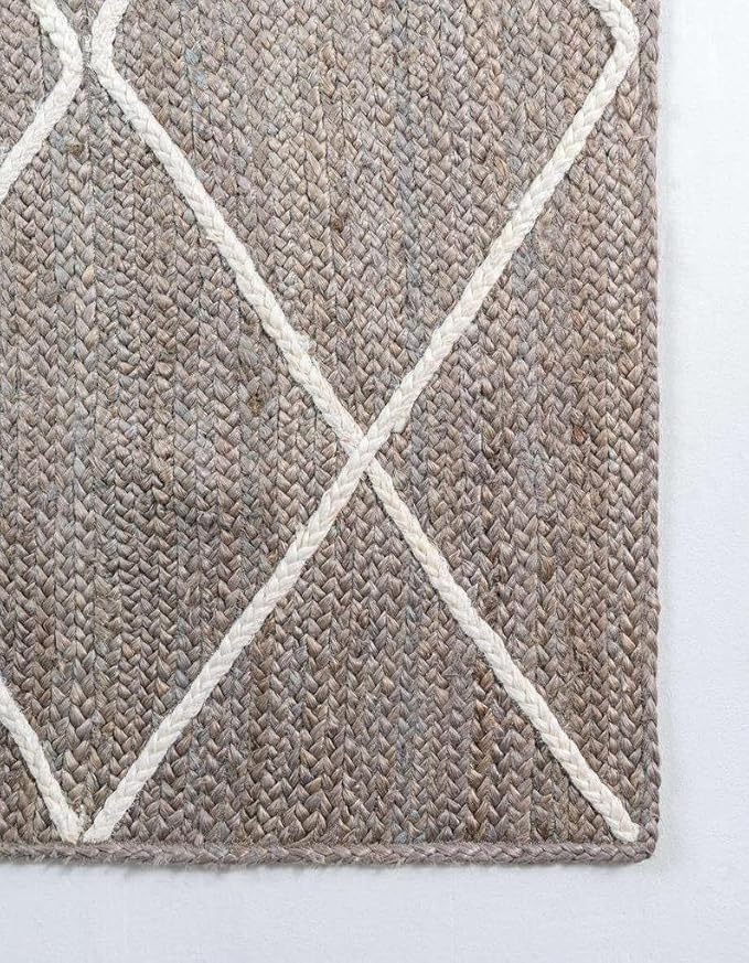 Natural Jute Hand Braided Bohemian Jute Colorful Area Rugs