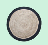 Black Border Bohemian Jute Rug Home Decor