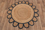 Scalloped Edge Jute Rug with Natural Border – Eco-Friendly Home Rug