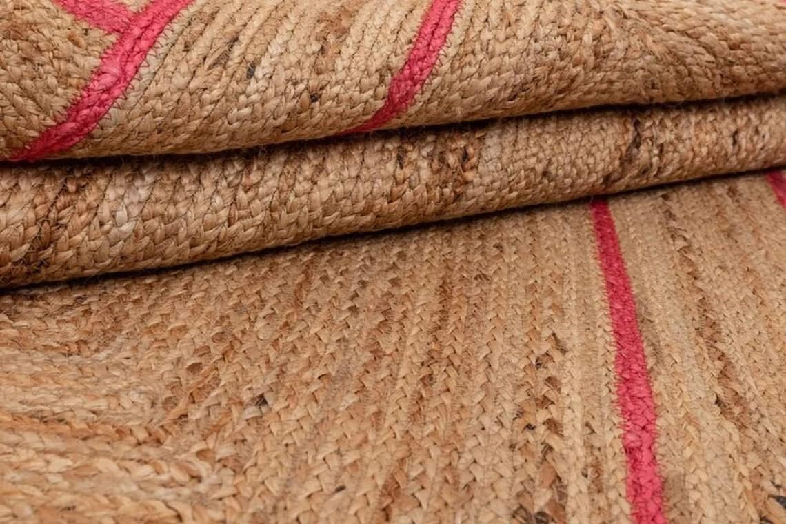 Natural Scalloped With Border Jute Rugs